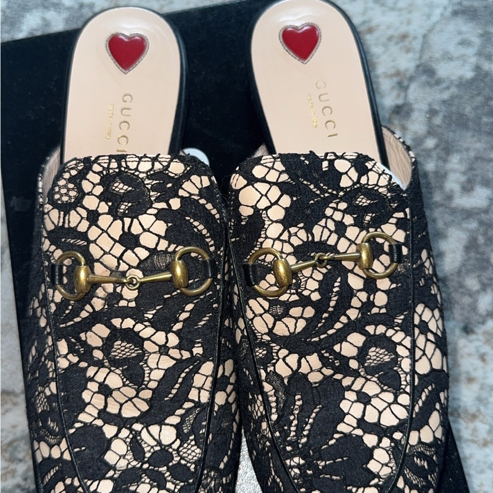 Gucci Women's Black Lace Loafers